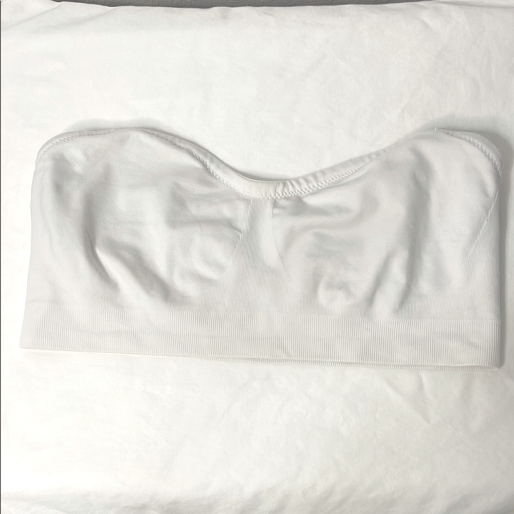 Women's White Strapless Bandeau Bra Size XL EUC